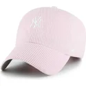 gebogene-rosa-verstellbare-kappe-clean-up-cord-base-runner-der-new-york-yankees-mlb-von-47-brand