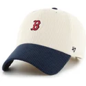 casquette-courbee-beige-et-bleue-marine-ajustable-clean-up-cord-base-runner-two-tone-boston-red-sox-mlb-47-brand