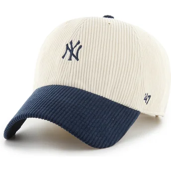 Mützen gebogen beige verstellbares band Clean Up Cord Base Runner Two Tone der New York Yankees MLB von 47 Brand