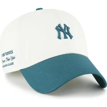 Mützen gebogen beige verstellbares band Clean Up Contemporary Two Tone der New York Yankees MLB von 47 Brand