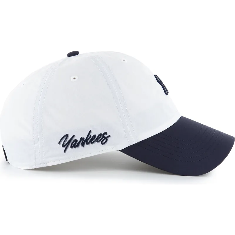 casquette-courbee-blanche-et-bleue-marine-ajustable-clean-up-vista-mini-two-tone-new-york-yankees-mlb-47-brand