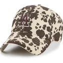braune-verstellbare-curved-cap-mit-braunem-logo-clean-up-bessie-der-los-angeles-dodgers-mlb-von-47-brand