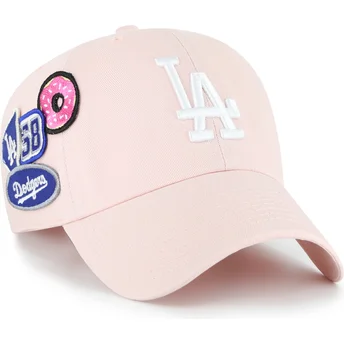 Mützen gebogen rosa verstellbares band Clean Up Badges der Los Angeles Dodgers MLB von 47 Brand