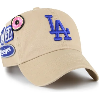 Mützen gebogen khaki verstellbares band Clean Up Badges der Los Angeles Dodgers MLB von 47 Brand