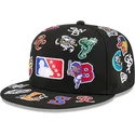 schwarze-enganliegende-59fifty-all-over-flat-cap-von-milb-von-new-era