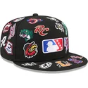 schwarze-enganliegende-59fifty-all-over-flat-cap-von-milb-von-new-era