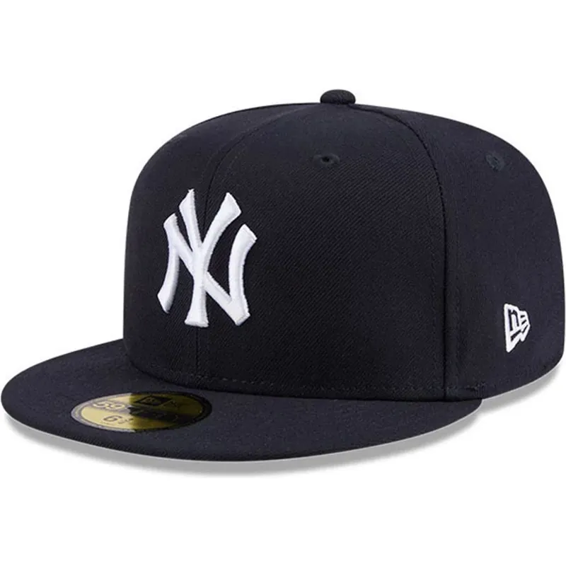 marineblaue-anliegende-59fifty-hidden-hit-flat-cap-der-new-york-yankees-mlb-von-new-era marineblaue-anliegende-59fifty-hidden-hit-flat-cap-der-new-york-yankees-mlb-von-new-era