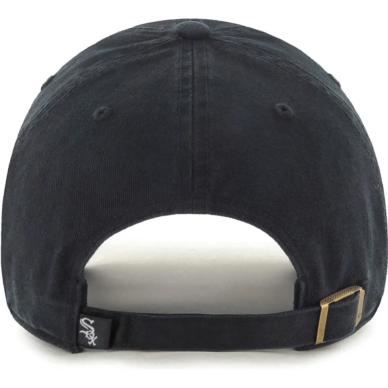 schwarze-verstellbare-curved-cap-mit-grauem-logo-clean-up-der-chicago-white-sox-mlb-von-47-brand