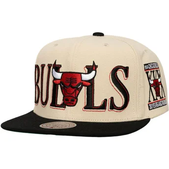 Mützen flach schwarz snapback Across The Board der Chicago Bulls NBA von Mitchell & Ness