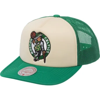 Casquette trucker beige et verte Vintage Block Boston Celtics NBA Mitchell & Ness