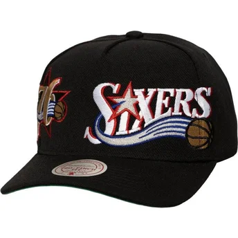 Mützen gebogen schwarz snapback Busted Pro der Philadelphia 76ers NBA von Mitchell & Ness
