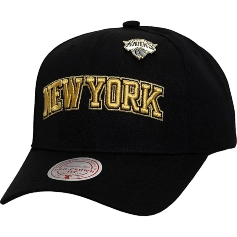 casquette-courbee-noire-snapback-pinned-gold-pro-new-york-knicks-nba-mitchell-ness