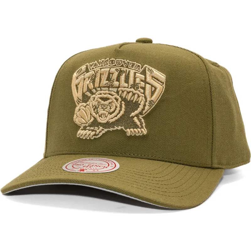 grune-gebogene-snapback-kappe-fashion-basic-pro-der-vancouver-grizzlies-nba-von-mitchell-ness