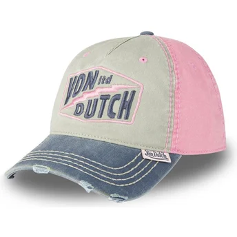 Casquette courbée grise et rose ajustable RETRO11 Von Dutch