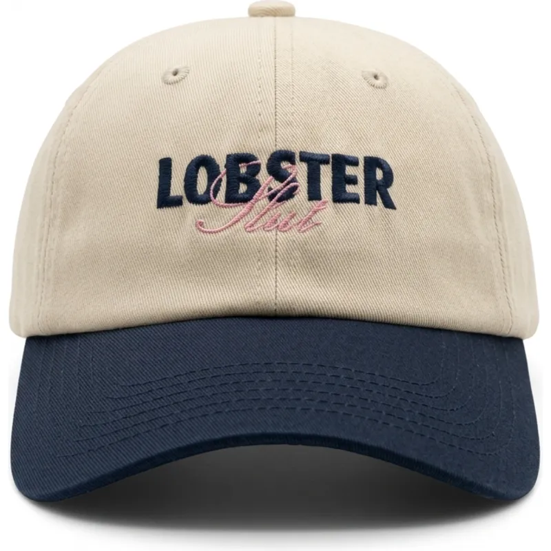 beige-und-marineblaue-verstellbare-curved-cap-lobster-slut-von-pica-pica