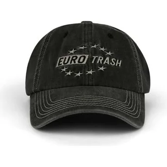 Mützen gebogen schwarz verstellbares band Eurotrash Distressed Washed von Pica Pica