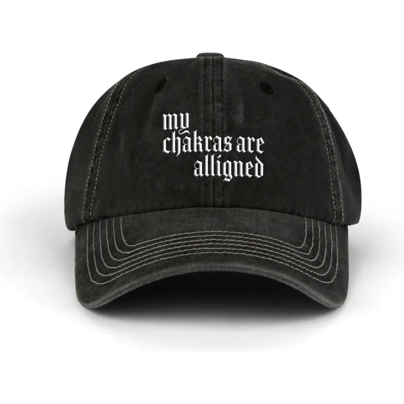 schwarze-verstellbare-curved-cap-alligned-chakras-distressed-washed-von-pica-pica schwarze-verstellbare-curved-cap-alligned-chakras-distressed-washed-von-pica-pica