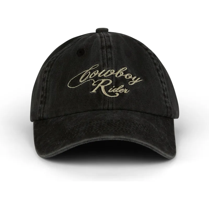 schwarze-verstellbare-curved-cap-cowboy-rider-washed-von-pica-pica
