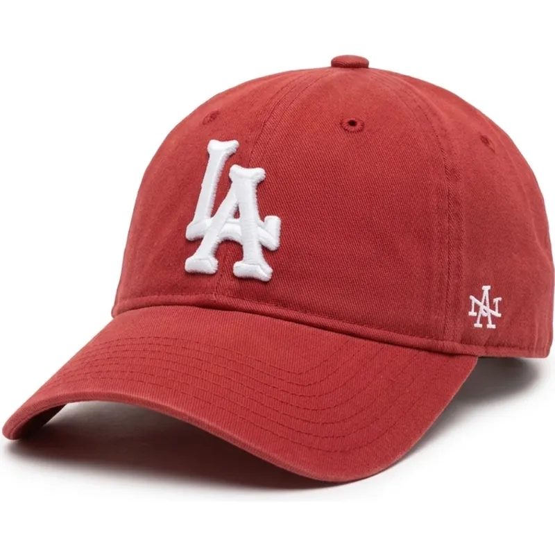 casquette-courbee-rouge-ajustable-archive-los-angeles-dodgers-mlb-american-needle