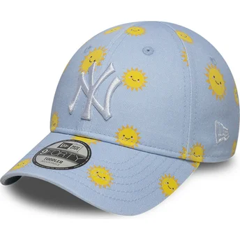 Mützen gebogen blau verstellbares band für Kinder 9FORTY Summer All Over Print der New York Yankees MLB von New Era