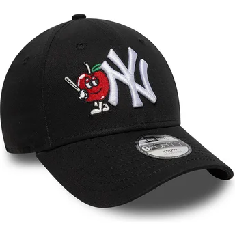 Mützen gebogen schwarz verstellbares band für Kinder 9FORTY Icon der New York Yankees MLB von New Era
