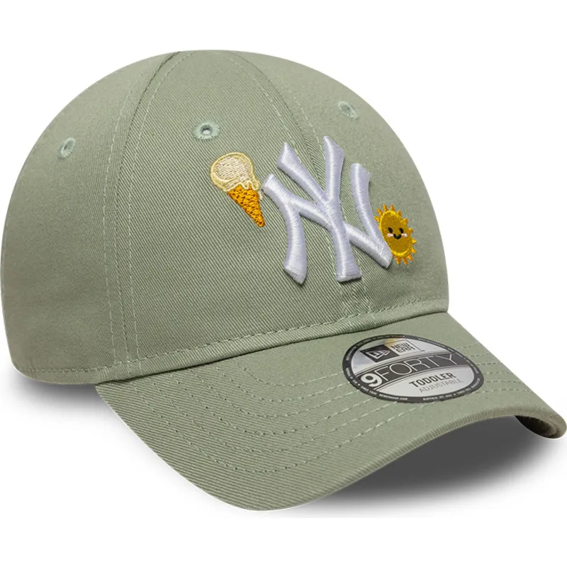 casquette-courbee-verte-ajustable-pour-enfant-9forty-summer-icon-new-york-yankees-mlb-new-era