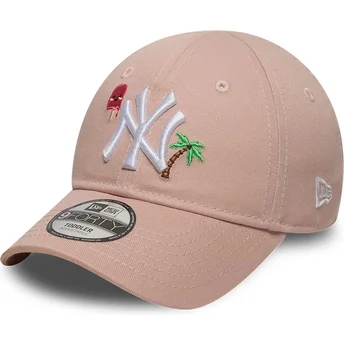 Mützen gebogen rosa verstellbares band für Kinder 9FORTY Summer Icon der New York Yankees MLB von New Era