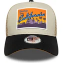 beige-trucker-cap-fur-jungen-a-frame-location-patch-california-von-new-era