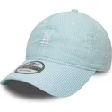 casquette-courbee-bleue-ajustable-9twenty-seersucker-los-angeles-dodgers-mlb-new-era