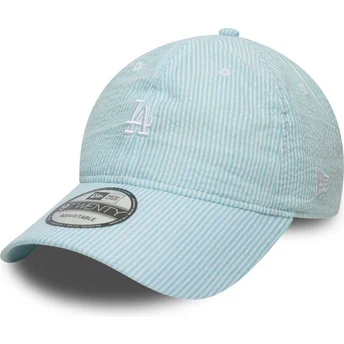 Mützen gebogen blau verstellbares band 9TWENTY Seersucker der Los Angeles Dodgers MLB von New Era