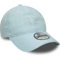 casquette-courbee-bleue-ajustable-9twenty-seersucker-los-angeles-dodgers-mlb-new-era