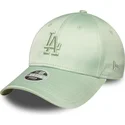 casquette-courbee-verte-ajustable-pour-femme-9forty-bow-back-satin-los-angeles-dodgers-mlb-new-era