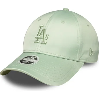 Mützen gebogen grün verstellbares band 9FORTY Bow Back Satin der Los Angeles Dodgers MLB von New Era
