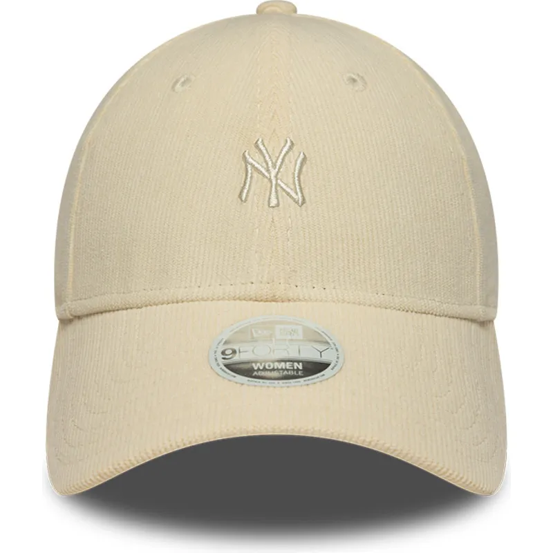 beige-gebogene-verstellbare-damenkappe-9forty-mini-cord-der-new-york-yankees-mlb-von-new-era beige-gebogene-verstellbare-damenkappe-9forty-mini-cord-der-new-york-yankees-mlb-von-new-era