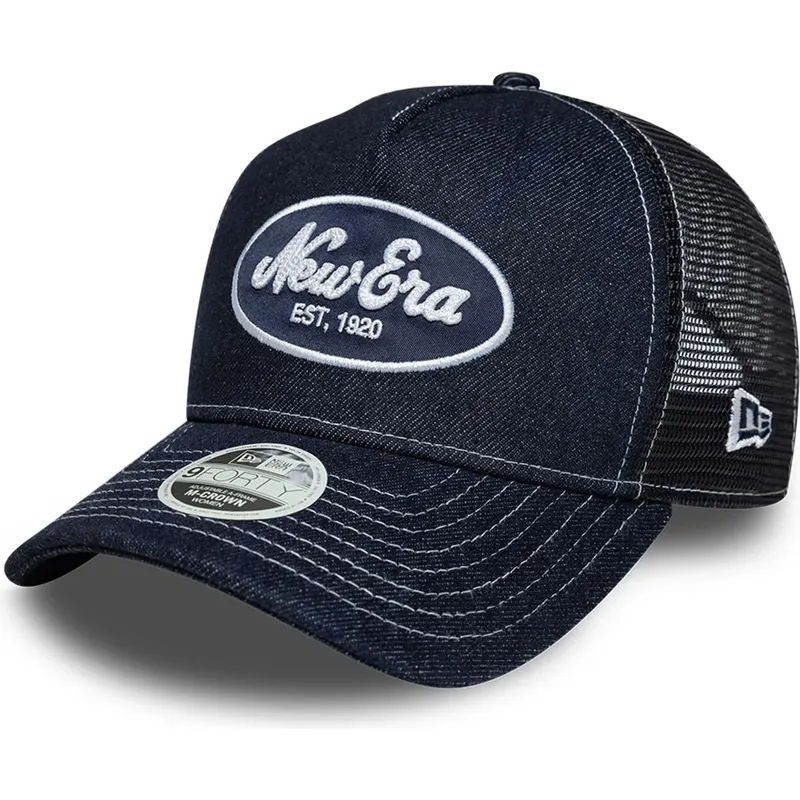 damen-trucker-cap-marineblau-9forty-m-crown-a-frame-von-new-era