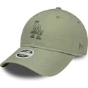 grune-verstellbare-curved-cap-mit-grunem-logo-fur-damen-9twenty-midi-linen-der-los-angeles-dodgers-mlb-von-new-era