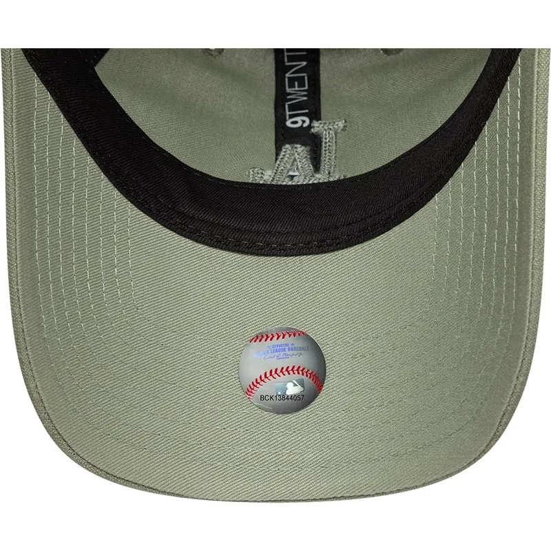 grune-verstellbare-curved-cap-mit-grunem-logo-fur-damen-9twenty-midi-linen-der-los-angeles-dodgers-mlb-von-new-era
