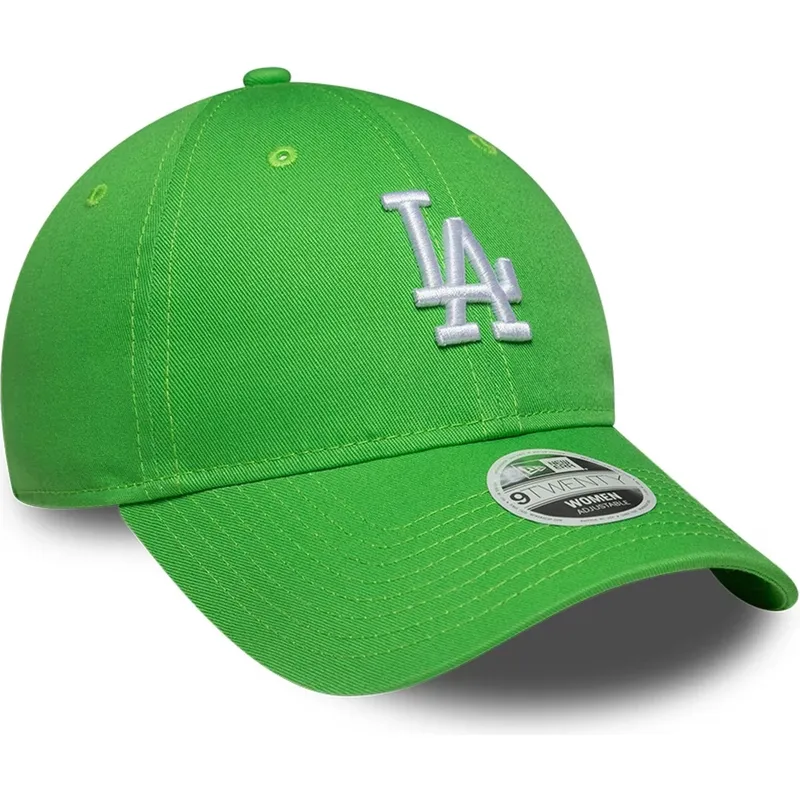 casquette-courbee-verte-ajustable-pour-femme-9twenty-league-essential-midi-los-angeles-dodgers-mlb-new-era