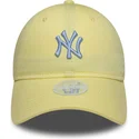 casquette-courbee-jaune-ajustable-pour-femme-9twenty-league-essential-midi-new-york-yankees-mlb-new-era
