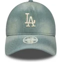 casquette-courbee-bleue-ajustable-pour-femme-9twenty-a-frame-denim-los-angeles-dodgers-mlb-new-era