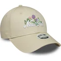 beige-verstellbare-curved-cap-fur-damen-9forty-beaded-von-new-era