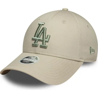Mützen gebogen beige verstellbares band 9FORTY League Essential der Los Angeles Dodgers MLB von New Era