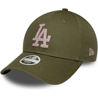 Mützen gebogen grün verstellbares band 9FORTY Metallic der Los Angeles Dodgers MLB von New Era