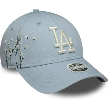 Mützen gebogen blau verstellbares band 9FORTY Floral Icon der Los Angeles Dodgers MLB von New Era