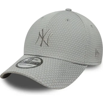 Mützen gebogen grau angepasst 39THIRTY Stretch Mesh der New York Yankees MLB von New Era