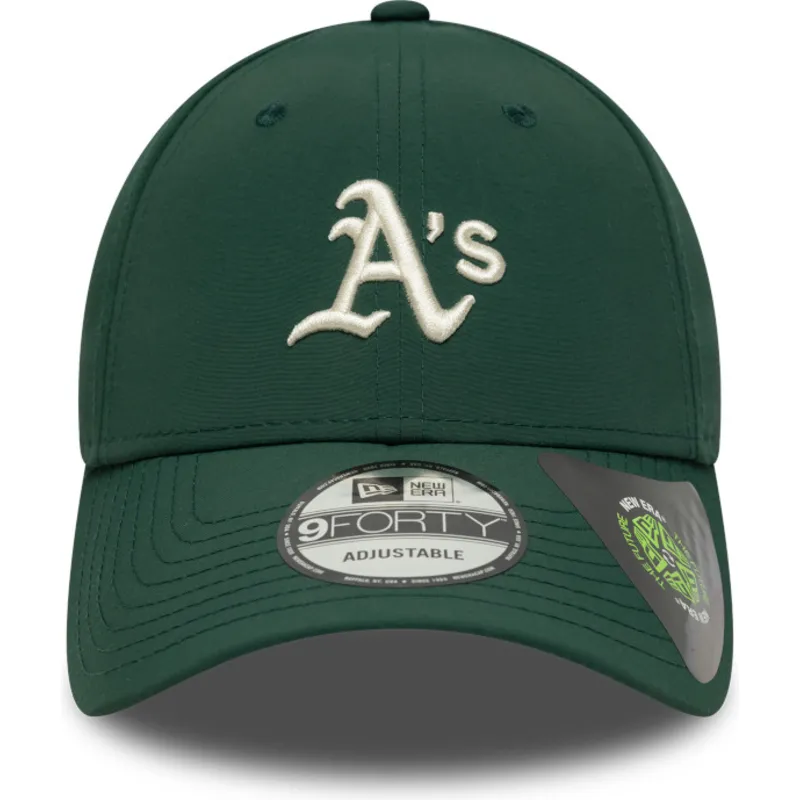 casquette-courbee-verte-ajustable-9forty-recycled-midi-oakland-athletics-mlb-new-era