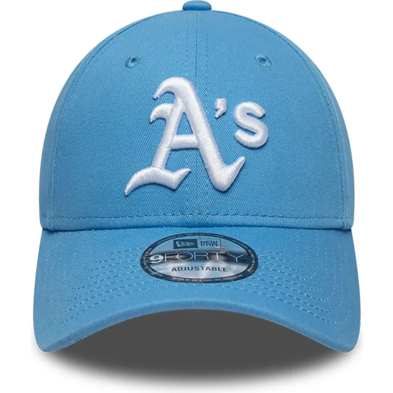 hellblaue-verstellbare-curved-cap-9forty-league-essential-der-oakland-athletics-mlb-von-new-era