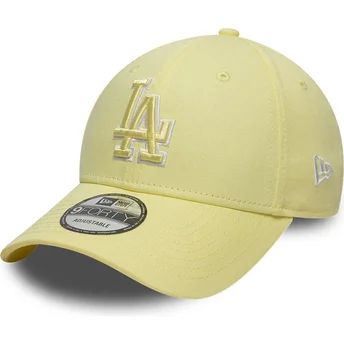 Casquette courbée jaune ajustable avec logo jaune 9FORTY Team Outline Los Angeles Dodgers MLB New Era