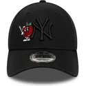 casquette-courbee-noire-ajustable-avec-logo-noir-9forty-tonal-icon-new-york-yankees-mlb-new-era