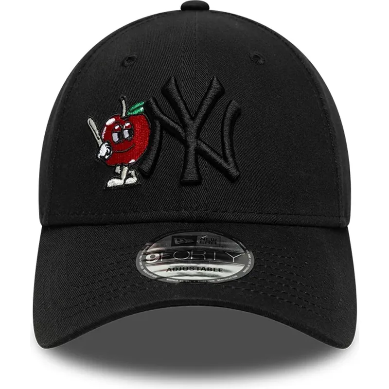 casquette-courbee-noire-ajustable-avec-logo-noir-9forty-tonal-icon-new-york-yankees-mlb-new-era